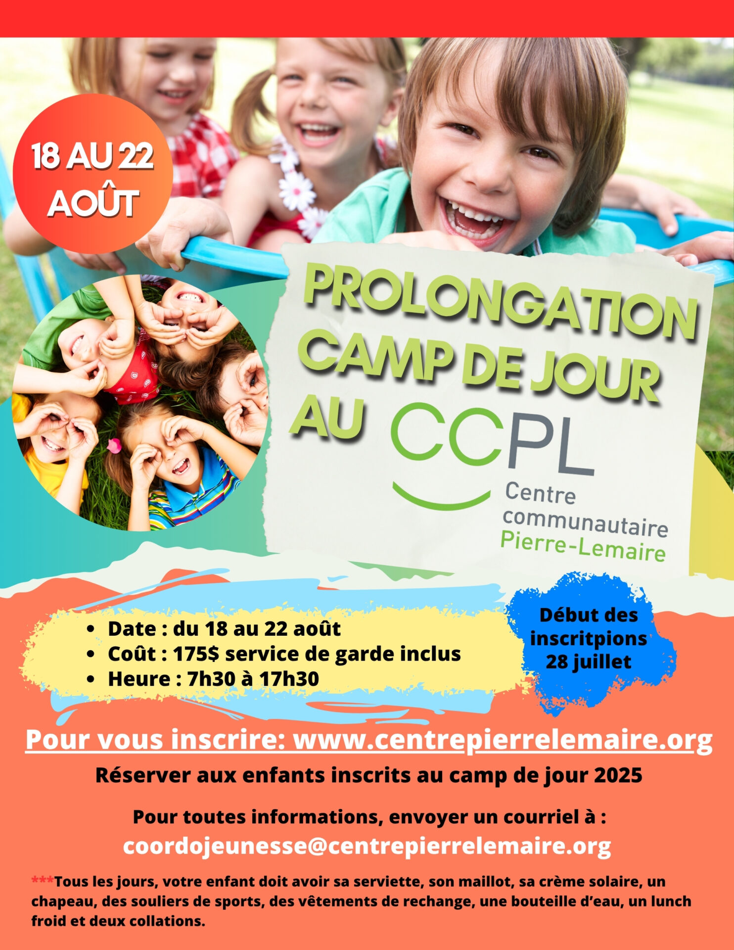 Prolongation Camp de Jour 2025! *INSCRIPTION 28 juillet*